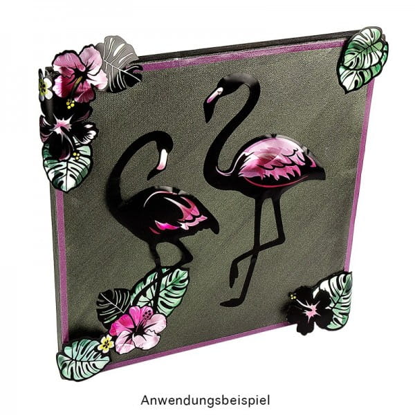 Metallic-Sticker, Flamingo, mit spiegelndem Metallic-Effekt, 30 x 21cm