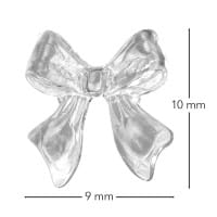 Miniatur-Schmuckstein-Schleifen, transparent, 0,9cm x 1cm x 0,2cm, grau, 100 Stück