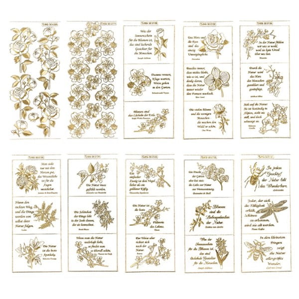 Gravur-Sticker, Weisheit der Natur, transparent/gold, 10 Bogen