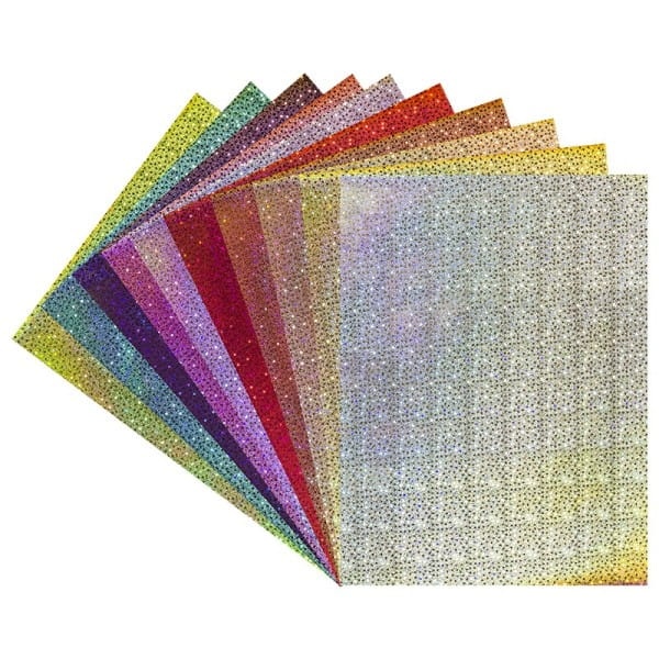 Effekt-Karton, Laserstars, DIN A4, 200 g/m², 10 verschiedene Farben, 20 Stück