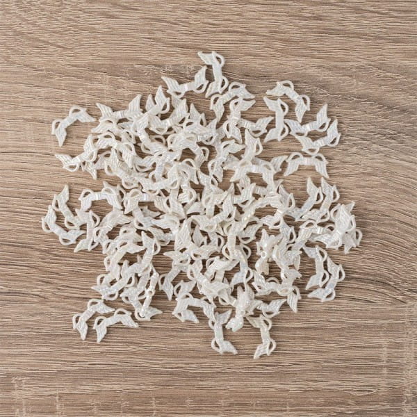 Engelsflügel aus Acryl, Design 3, 1,9 cm, weiß-irisierend, 100 Stück