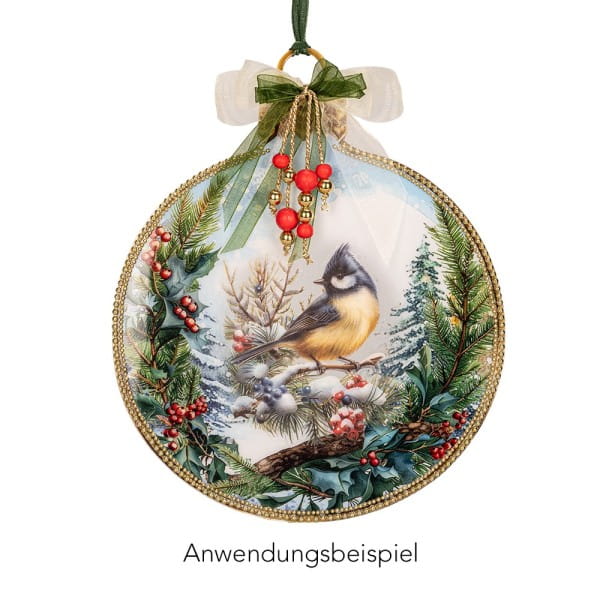 Motiv-Windradfolien, Weihnachtskugeln 1, 19cm x 23cm, 500µ, 2 Designs, 8 Stück