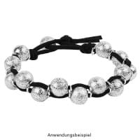 Perlen, Diamantiert, Ø1cm, silber, 46 Stück