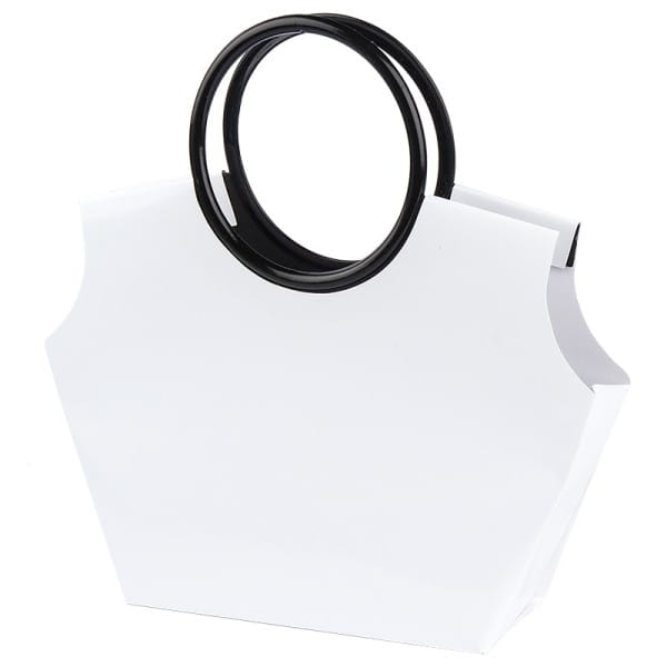 Lack-Taschen mit Henkeln, Stanzformen, Lackpapier, weiß, 21,5cm, 5 Stück