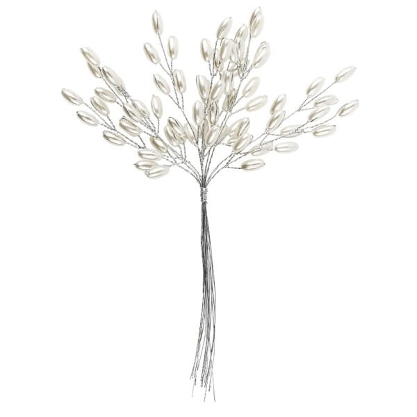Deko-Perlenzweige, Oval, 19cm, perlmutt, natur, 10 Stück | Kristall- & Perlen-Zweige | Zweige | Floristik | Deko- & Geschenkartikel