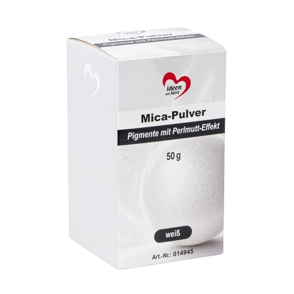 Mica-Pulver, Pigmente mit Perlmutt-Effekt, weiß, 50g