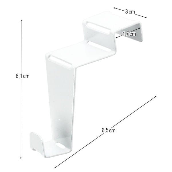 Deko-Fenster- & Türhaken, Design 2, 6,5cm x 3cm x 6,1cm, weiß, 3 Stück