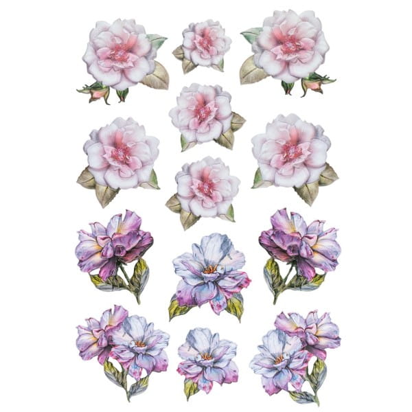 3-D Relief-Sticker, Blumen & Schmetterlinge 4, 21cm x 30cm, verschiedene Größen, selbstklebend