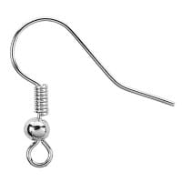 Ohrhaken, 18mm, nickelfrei, silber, 20 Stück