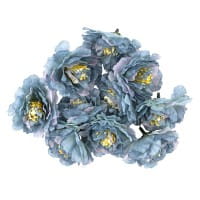 Deko-Blüten "Kamelie", Ø 6cm, blau, 10 Stück