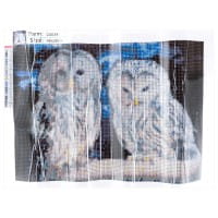 Diamond-Painting-Bild, Eulen 1, 35cm x 25cm, inkl. Werkzeug