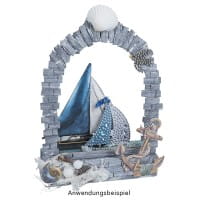 Strass-Ornamente, Maritim, mehrfarbig & veredelt, 5 Bogen