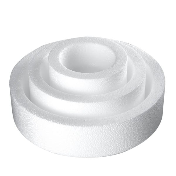 Styropor-Torte, 3 Styropor-Podeste, Ø20 cm, Ø15 cm, Ø10 cm