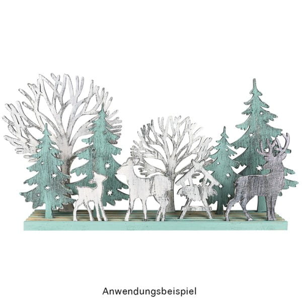 3-D Landschaft zum Stecken, Waldszene, Podest & versch. Holzelemente, 11-teilig