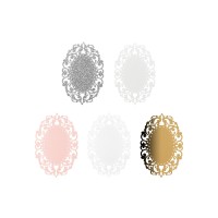 Laser-Kartenaufleger, Zierdeckchen, Ornament 10, 14cm x 9,2cm, 220 g/m², 5 Farbtöne, 20 Stück