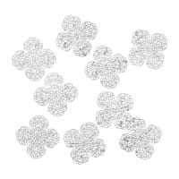 Metall-Ornamente, Design 27, 4,2cm x 4,2cm, silber, 9 Stück
