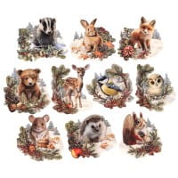 3-D Motive, Tiere im Winter, 7,5-10cm, 10 Motive
