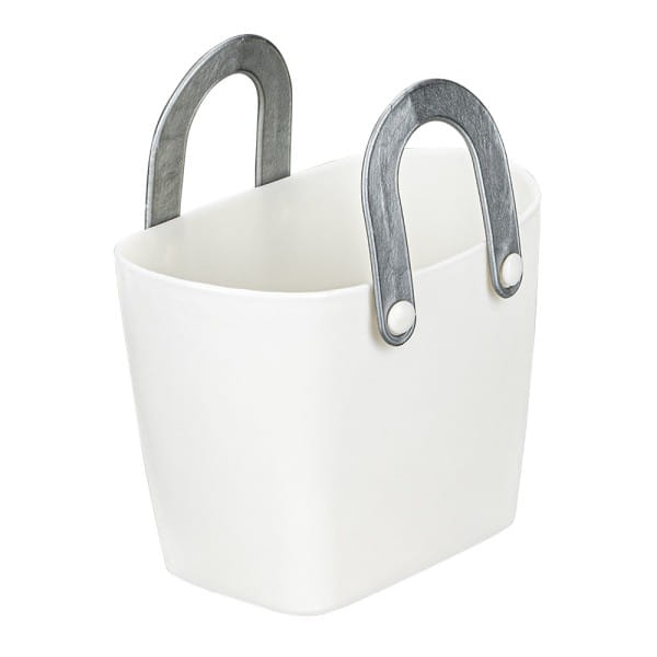 Deko-Gefäß mit Henkeln, 8,3cm x 11,7cm x 7,5cm, Rohling, weiß
