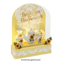 LED-Steck-Podest Rechteck, 15cm x 6,5cm x 4cm, inkl. Timer