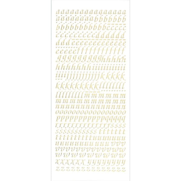 Sticker, Alphabet 1 Kleinbuchstaben, Spiegelfolie gold