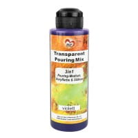 Transparent-Pouring-Mix, 3 in 1, Medium, Acrylfarbe & Silikonöl, violett, 180 ml