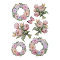 3-D Relief-Sticker, Tulpensträuße 1, verschiedene Größen, selbstklebend