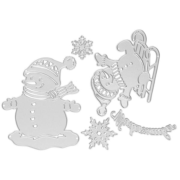 Stanzschablonen, Schneemänner, 5 Stück