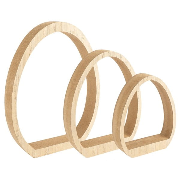 Ei-Podeste, Rohlinge aus Holz, 10 bis 16cm hoch, 3 Stück