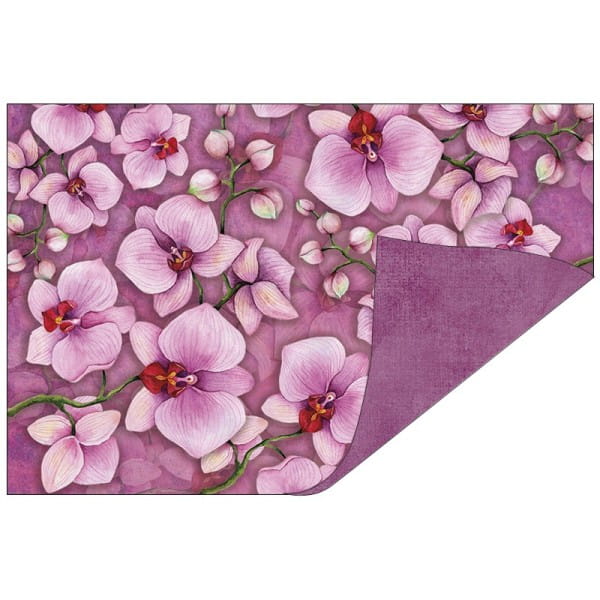 Faltpapiere, Duo-Design 40, 10cm x 15cm, Orchideen/pink, 50 Stück