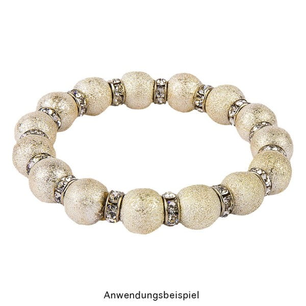 Perlen, diamantiert, Ø1cm, gold, 46 Stück