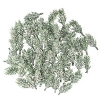 Deko-Tannenzweige, beschneit, 6,5cm lang, grün, 55 Stück