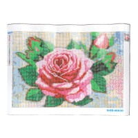 Diamond-Painting-Bild, Strass, Rose mit Knospen 2, 25cm x 35cm, inkl. Werkzeug