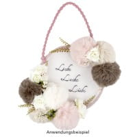 Fell-Pompons, Ø 8cm, beige, 4 Stück