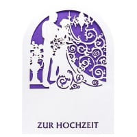 Laser-Grußkarten, Zur Hochzeit 1, 11,3cm x 16,1cm, naturweiß, inkl. Einleger & Umschläge, 10 Stück
