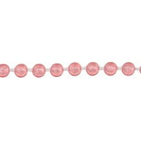 Perlen-Band, 10m lang, Perlen: Ø 3mm, transparent, rosa