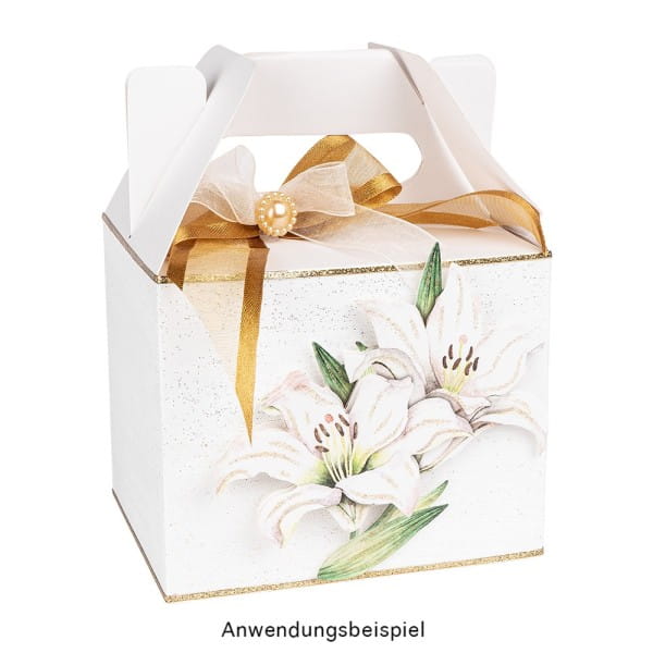 3-D Motive, Blumen in Weiß, 7-11cm, 10 Motive