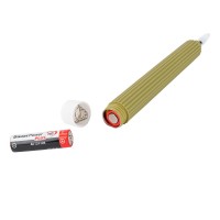 LED-Stabkerzen, grün, Ø2cm, 19cm hoch, LED in warmweiß, mit Flacker-Effekt und Timer, 2 Stück