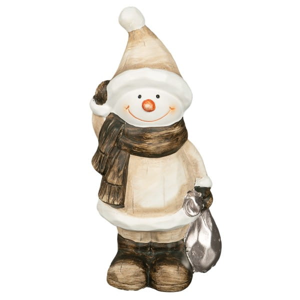 Deko-Figur, Schneemann, 18cm hoch | Weihnachts-Figuren | Basteln Weihnachten | Bastelbedarf für Anlässe