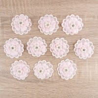 Spitzen-Blüten, mit Perlen, Ø 5cm, rosa, 10 Stück