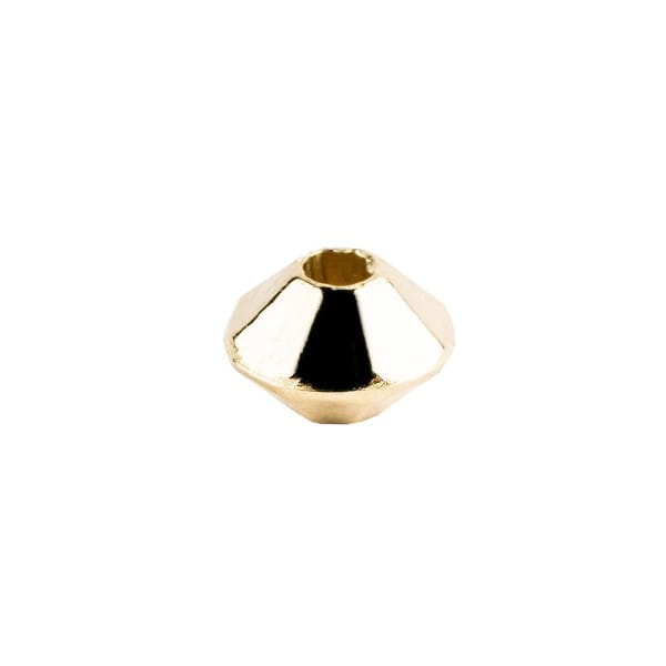 Perlen, Raute, facettiert, 0,6cm x 0,4cm, hellgold, 900 Stück