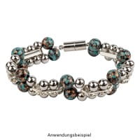 Perlen, Rund, marmoriert, Ø 0,8cm, kupfer mit grüner Patina, 230 Stück