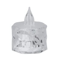 LED-Teelichter, Ø4cm, 5cm hoch, facettiert, kaltweiß, 12 Stück
