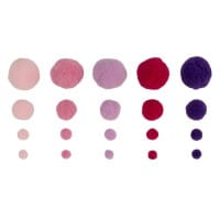 Pompons, Violett- & Rosatöne, versch. Farben und Größen, 500 Stück