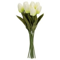 Deko-Blumen, Tulpen, 33cm lang, cremeweiß, realistische Optik, 10 Stück
