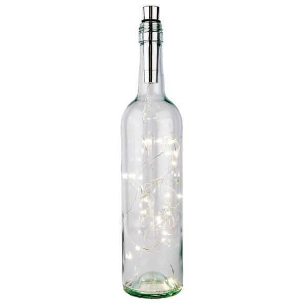 LED-Flaschenlicht mit 20 LED-Lichtern, Draht-Lichterkette, warmweiß