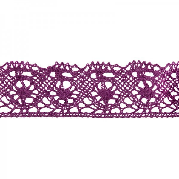 Häkelspitze Design 4, 2,8cm breit, 2m lang, aubergine