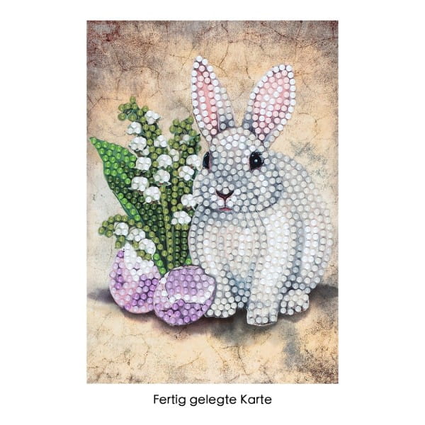 Diamond-Painting-Grußkarte, Hase 3, 11,5cm x 16,5cm, inkl. Zubehör
