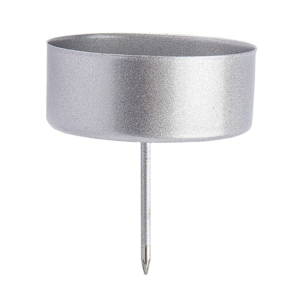 Teelichthalter zum Stecken, Ø 4,2cm, silber mattiert, 4 Stück | Weihnachts-Deko | Basteln Weihnachten | Bastelbedarf für Anlässe