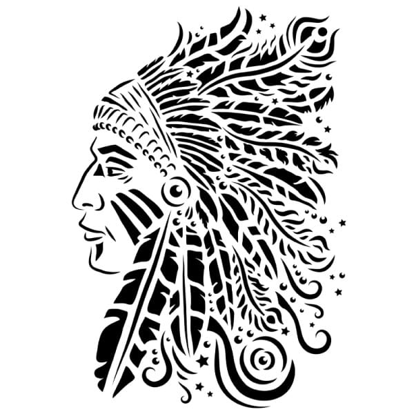 Laser-Kunststoff-Schablone, DIN A4, Indianer