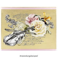 Color Bügeltransfer, DIN A4, filigran ohne Hintergund, Vintage, Violine